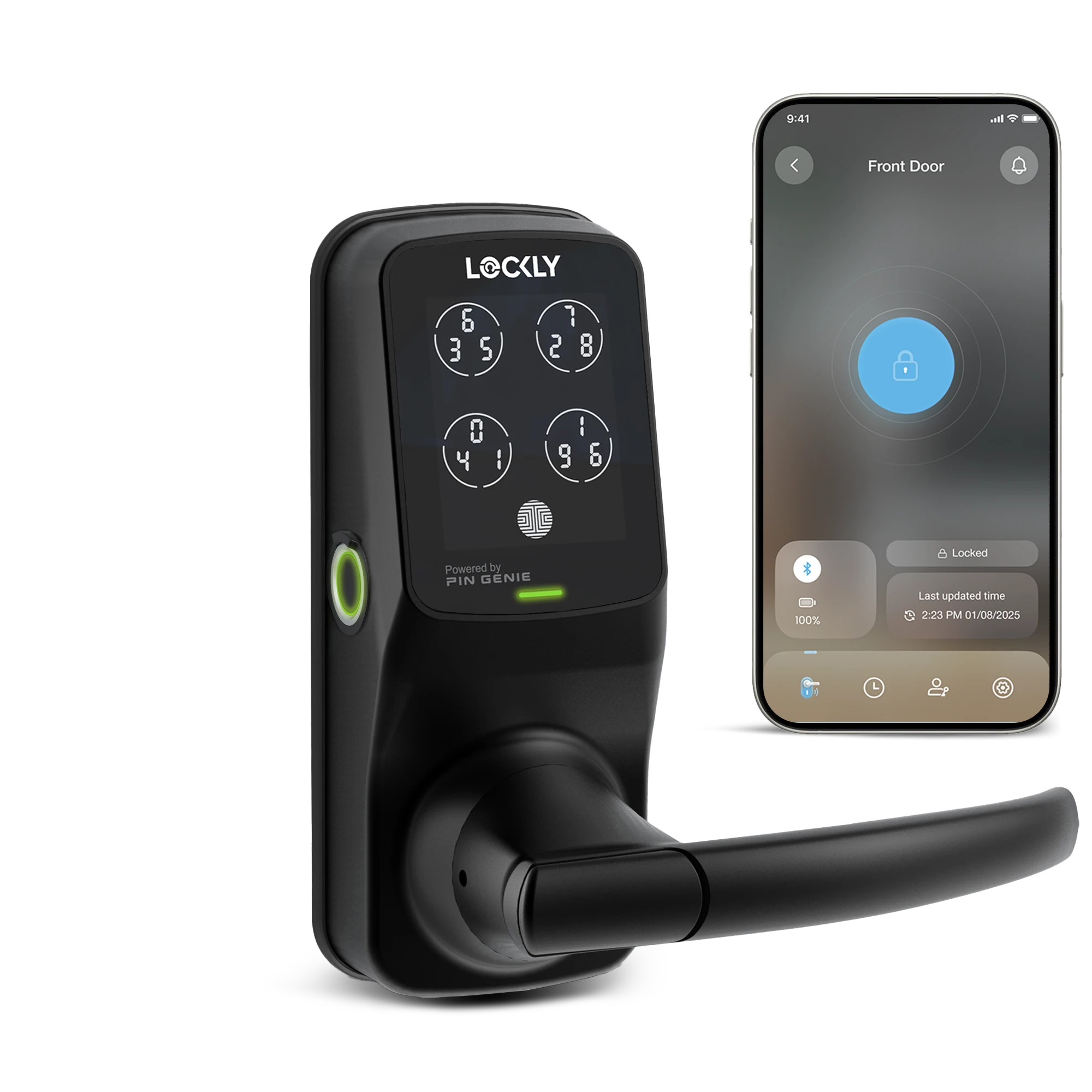 Lockly Secure Plus Peek-Proof Smart Lock Latch Edition