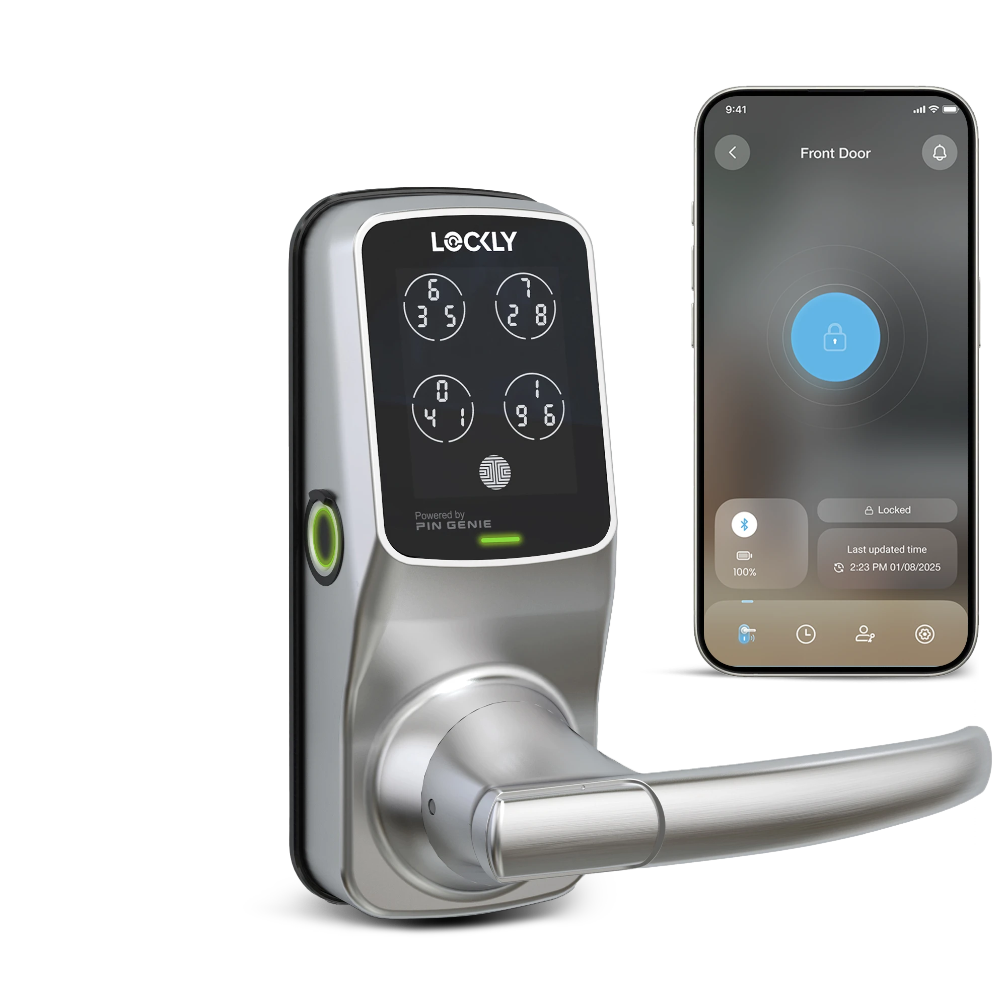Lockly Secure Plus Peek-Proof Smart Lock Latch Edition