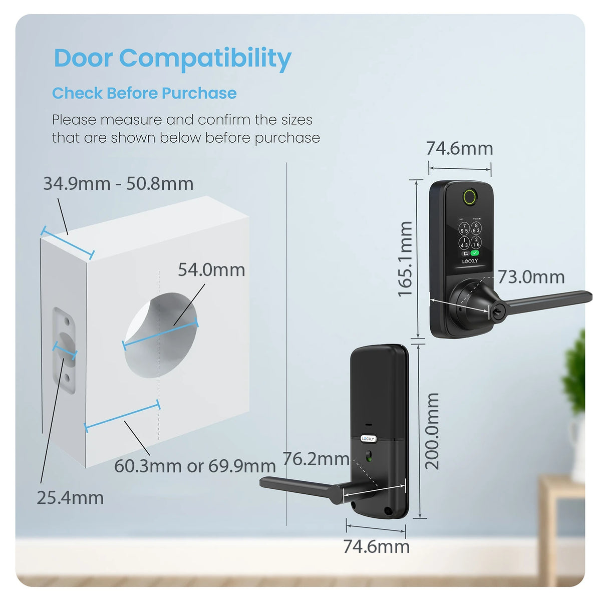 Lockly Secure Pro Latch Latest Version Smart Lock with Quick-Switch Dual Keypad
