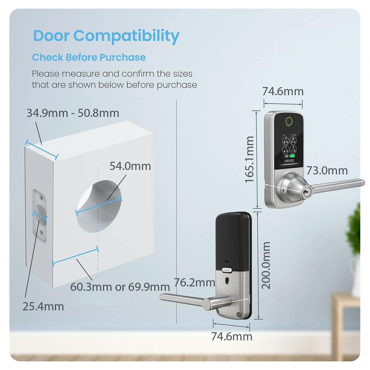 Lockly Secure Pro Latch Latest Version Smart Lock with Quick-Switch Dual Keypad