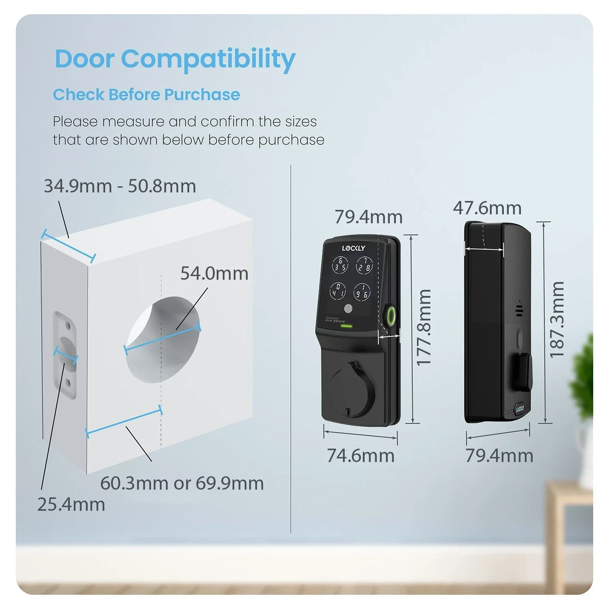 Lockly Secure Plus Peek-Proof Smart Lock Deadbolt Edition