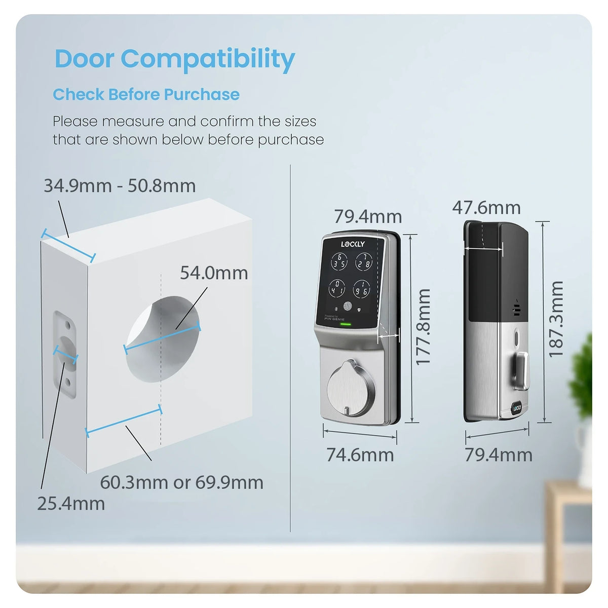 Lockly Secure Plus Peek-Proof Smart Lock Deadbolt Edition