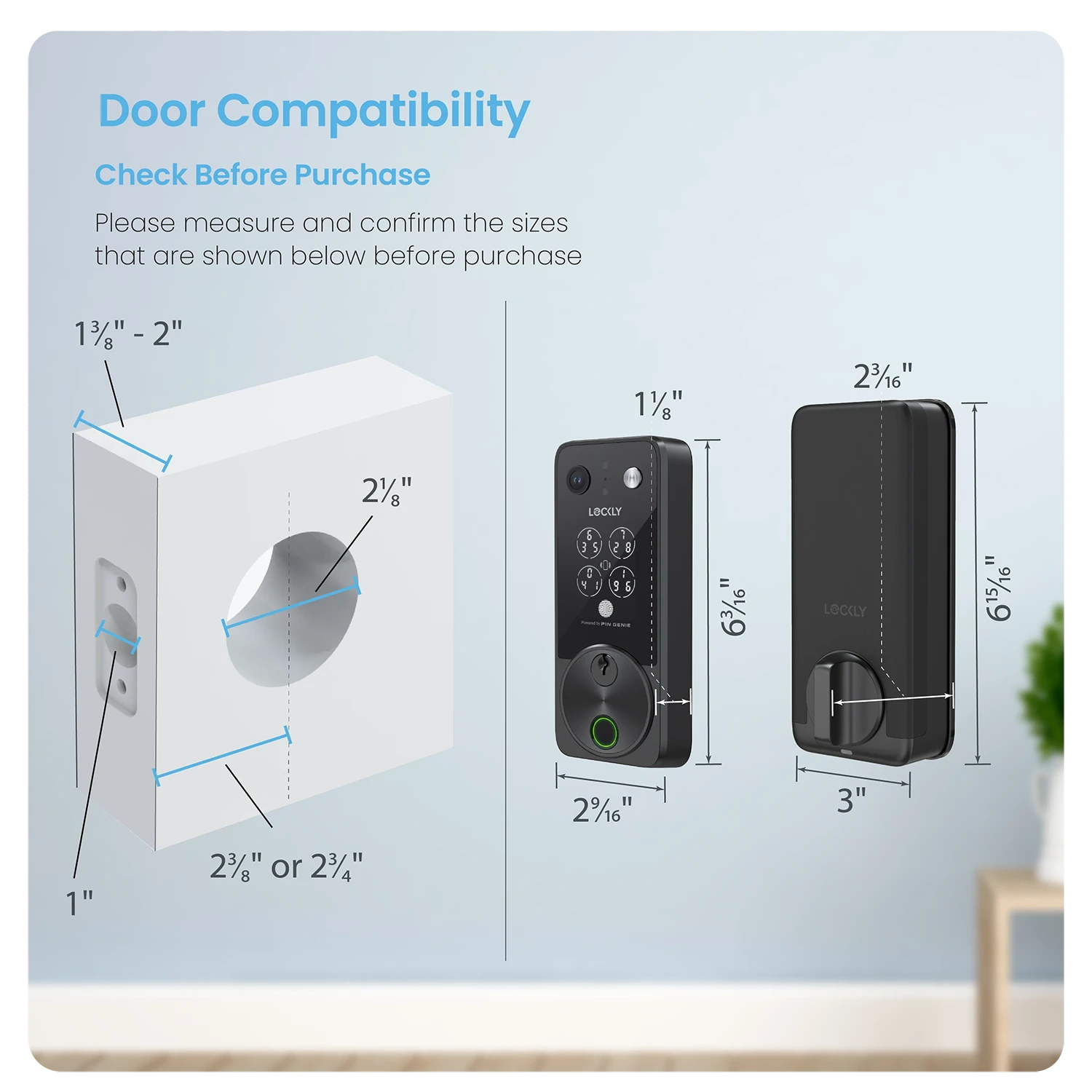 Lockly Vision Zeno Series Video Smart Lock with 2K Video Camera