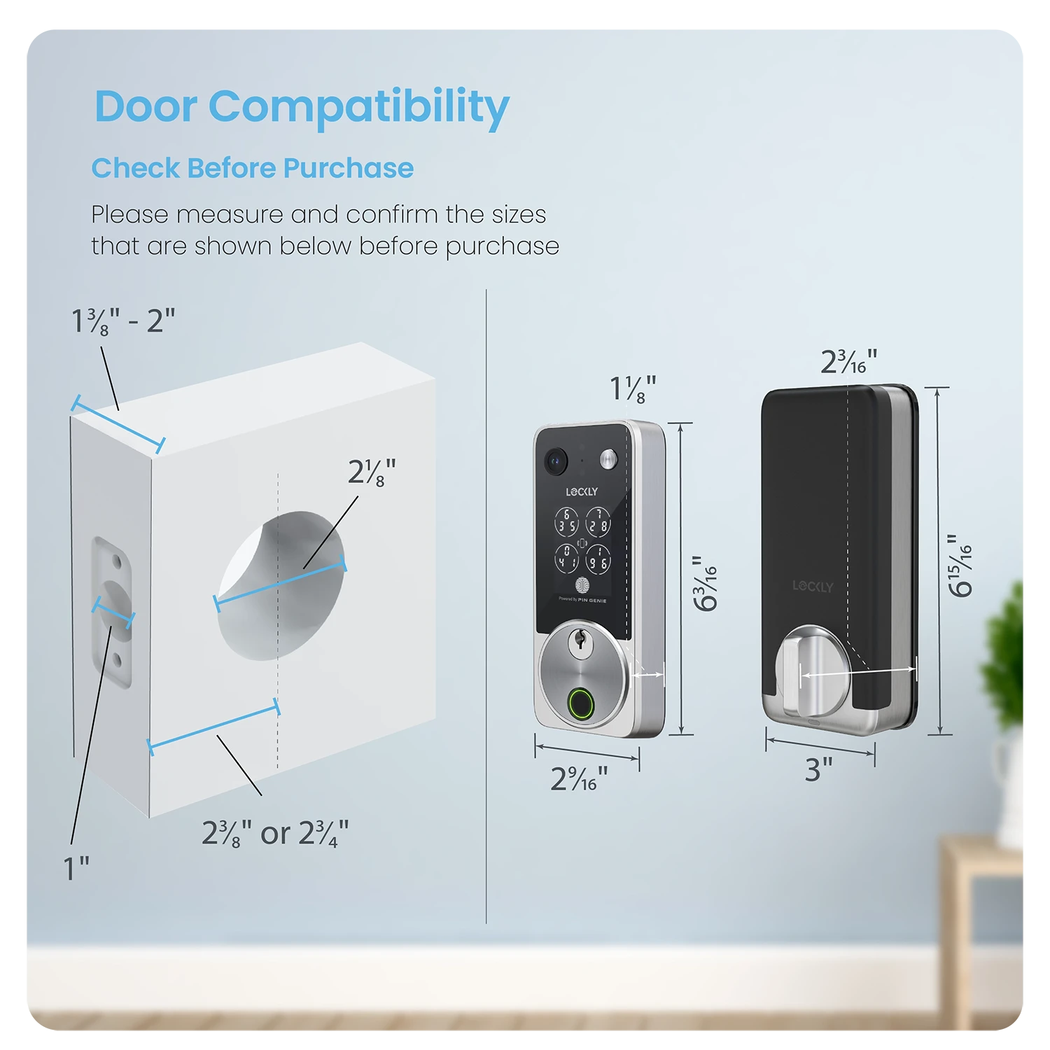 Lockly Vision Zeno Series Video Smart Lock with 2K Video Camera