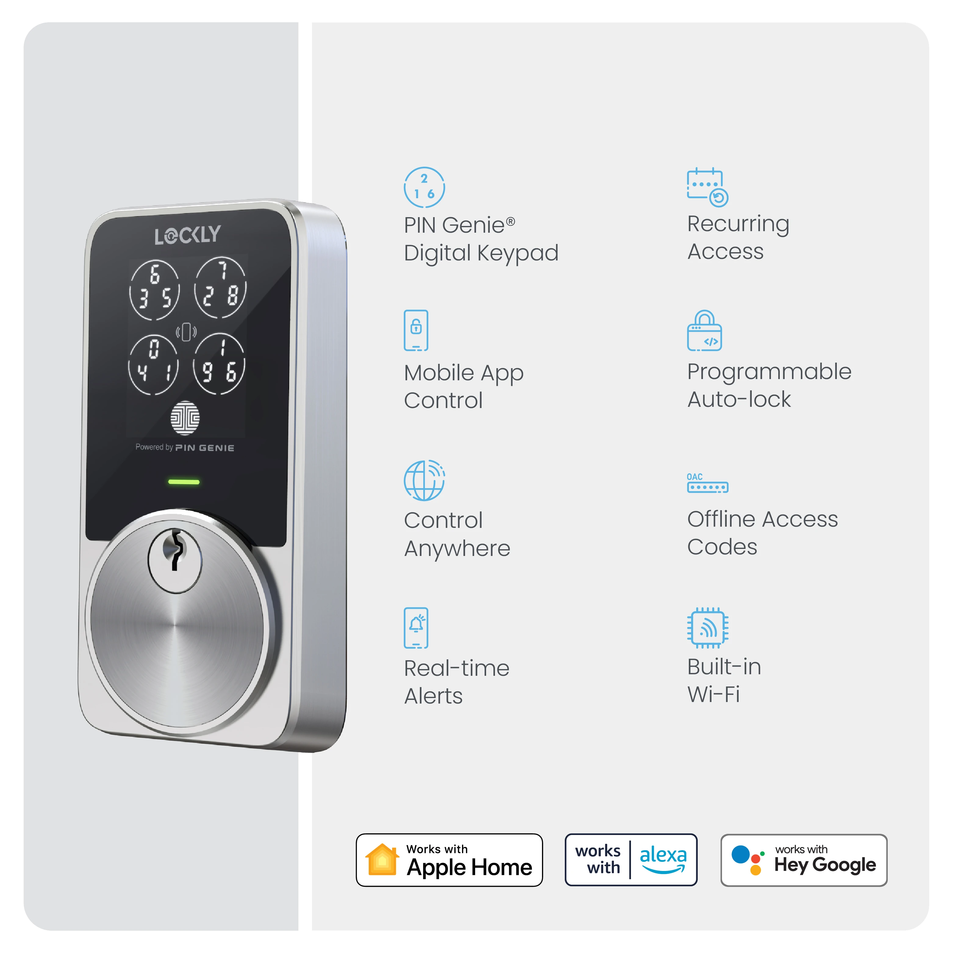 Lockly PIN Genie Pro Zeno Series Keypad Deadbolt