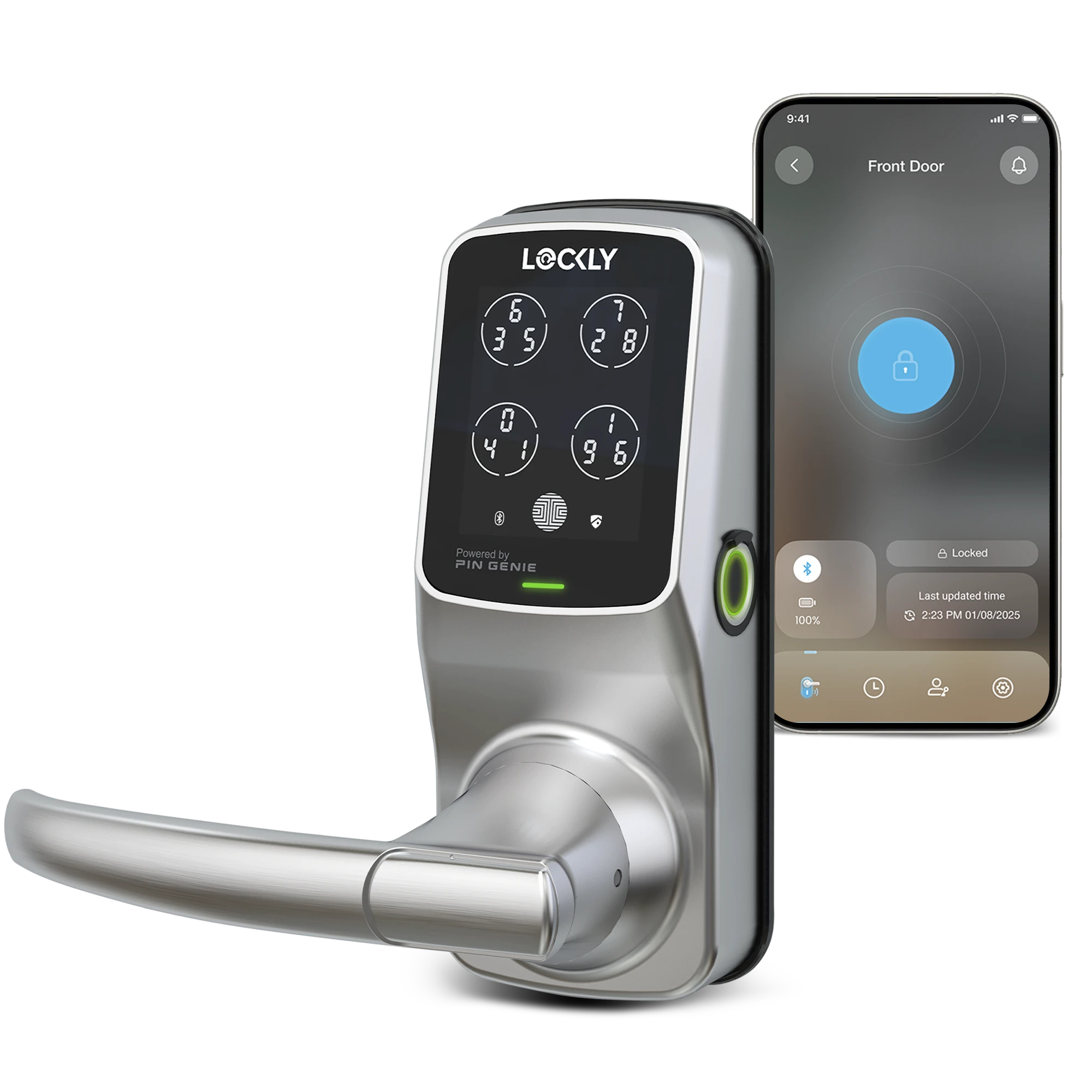 Lockly Secure Plus Peek-Proof Smart Lock Latch Edition