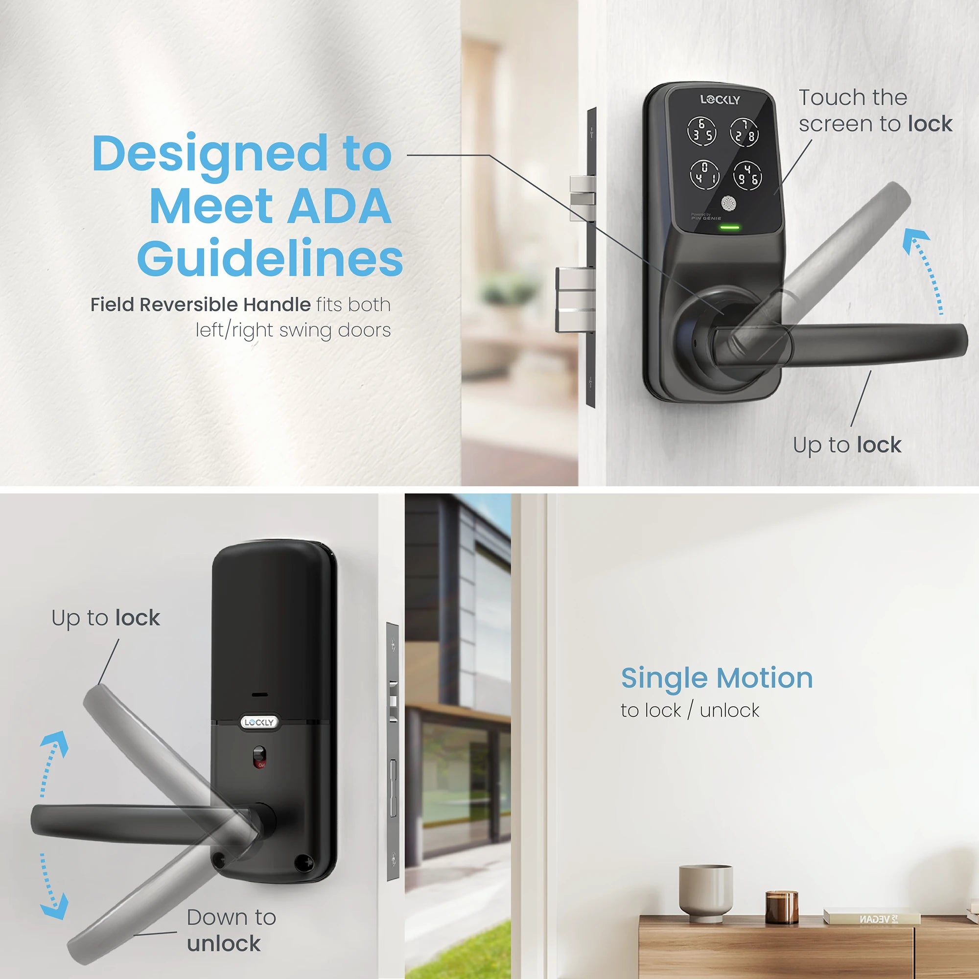Lockly Lux Compact Mortise Smart Lock