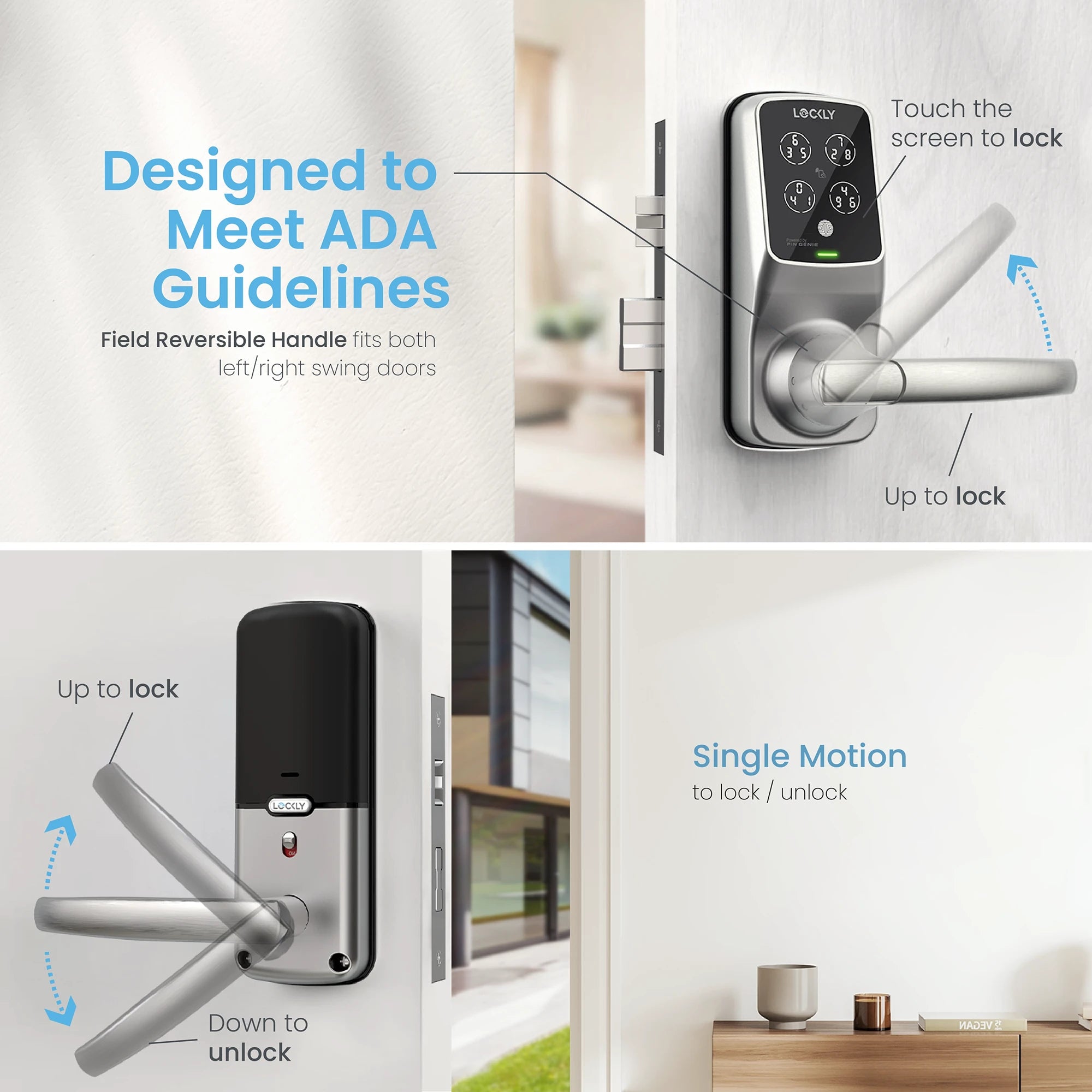 Lockly Lux Compact Mortise Smart Lock