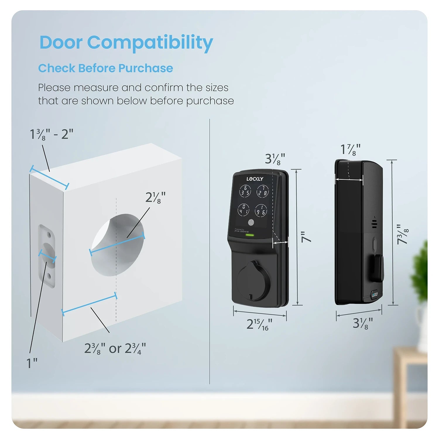 Lockly Secure Plus Peek-Proof Smart Lock Deadbolt Edition