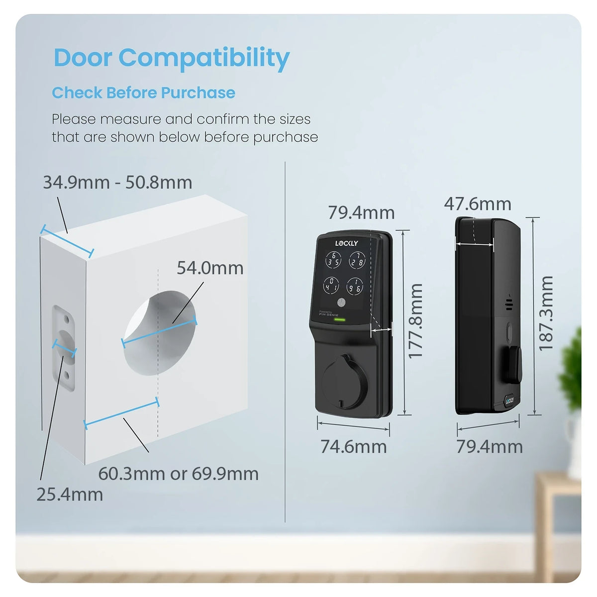 Lockly Secure Plus Peek-Proof Smart Lock Deadbolt Edition