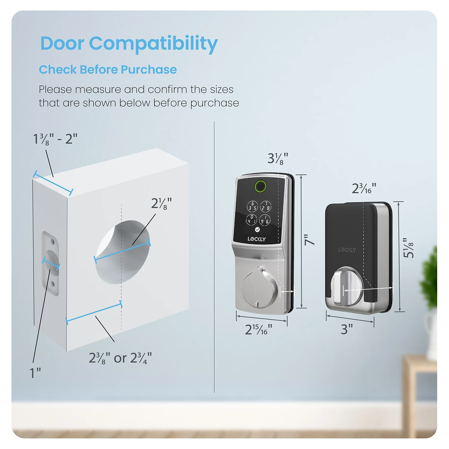 Lockly Secure Pro Deadbolt Latest Version Smart Lock with Built-in Wi-Fi