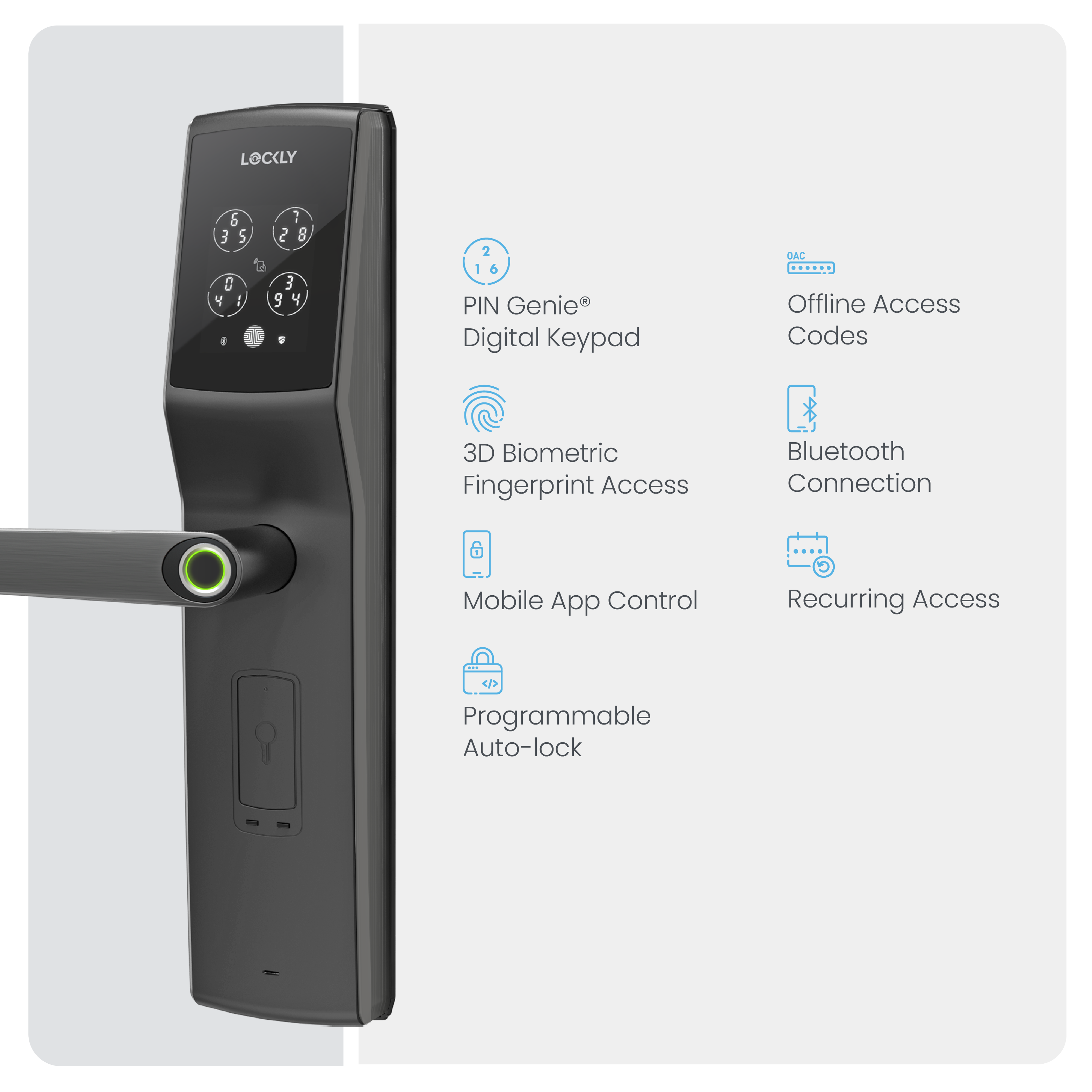 Lockly Secure Lux Mortise Smart Lock