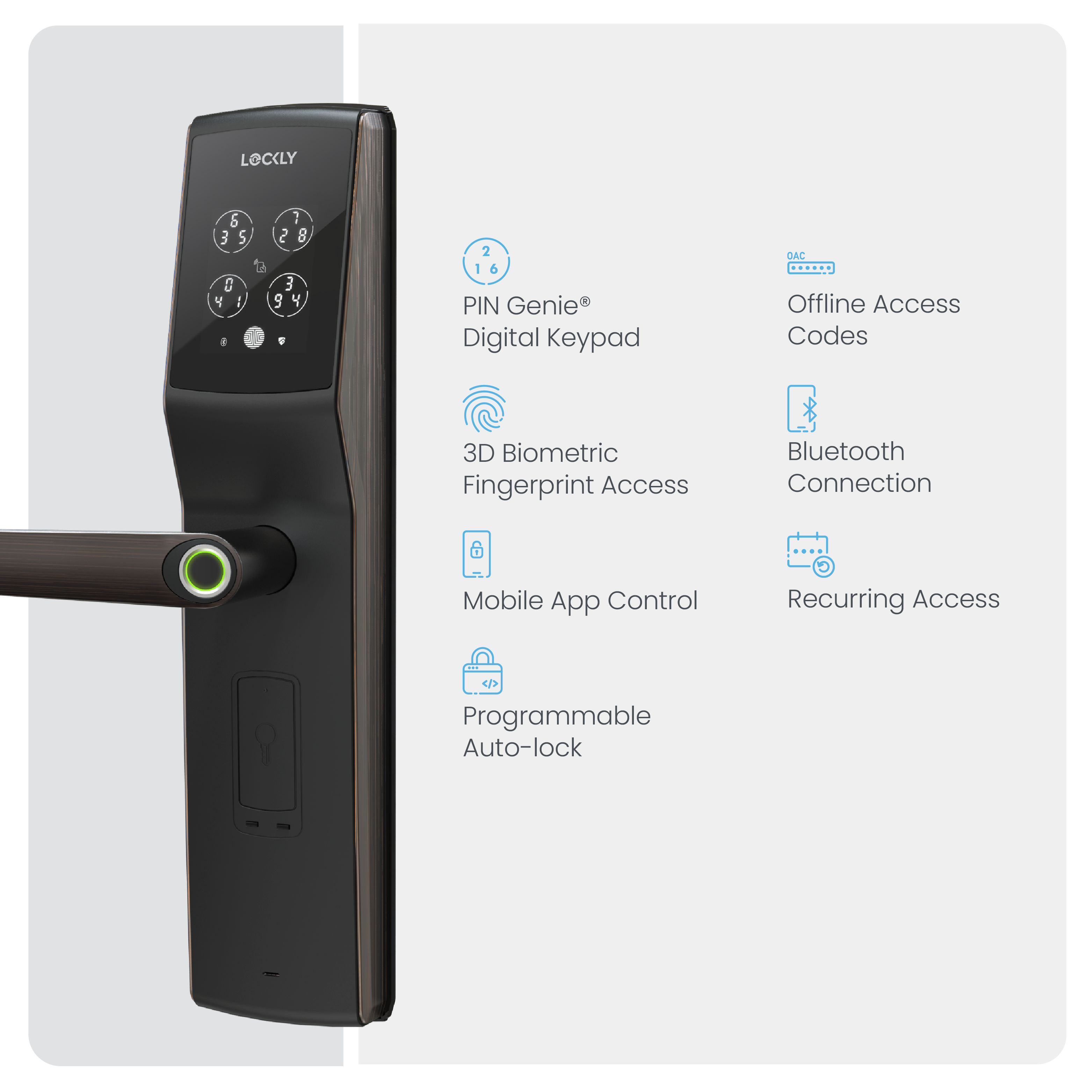 Lockly Secure Lux Mortise Smart Lock