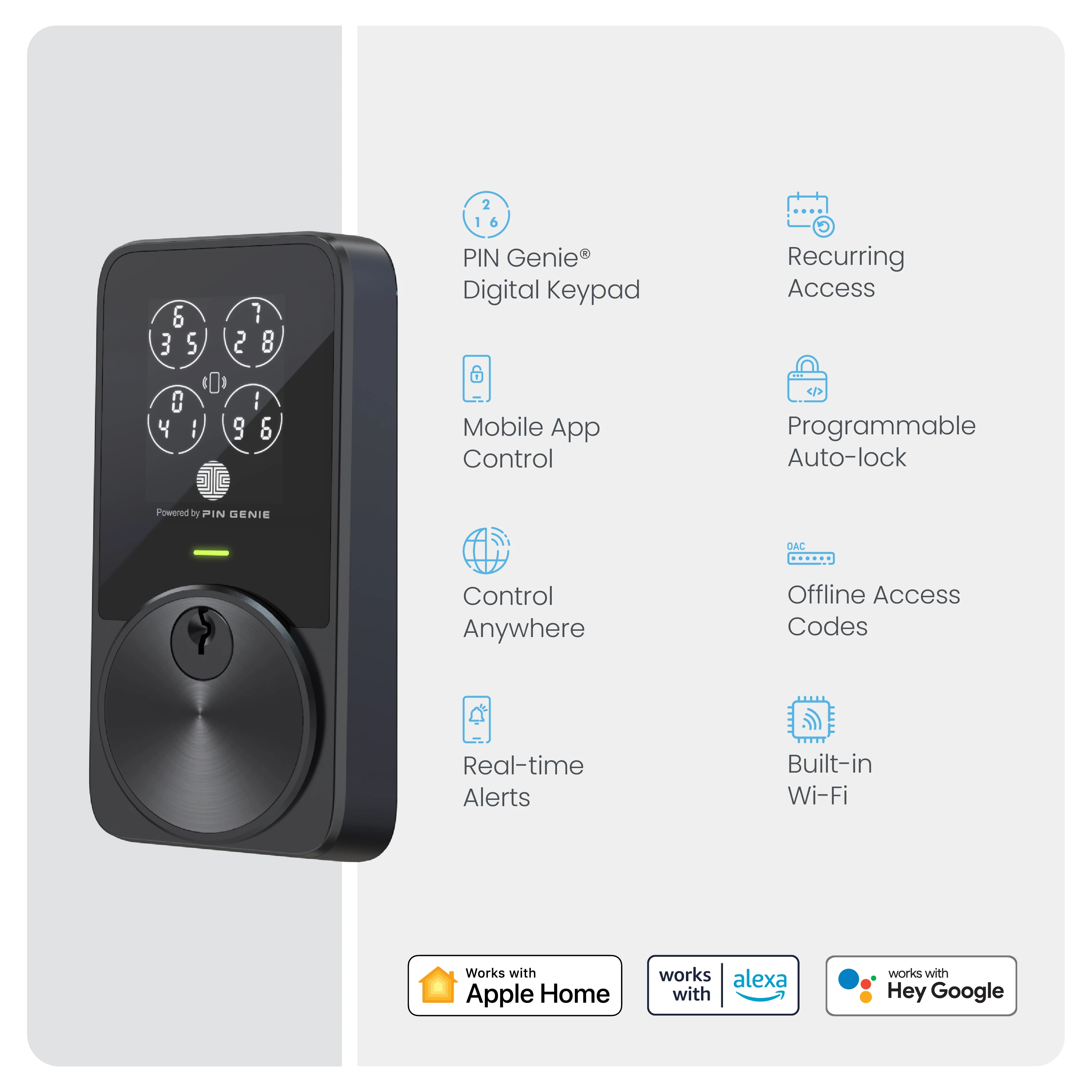 Lockly PIN Genie Pro Zeno Series Keypad Deadbolt