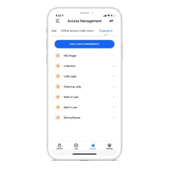 Door Lock Fingerprint Profiles